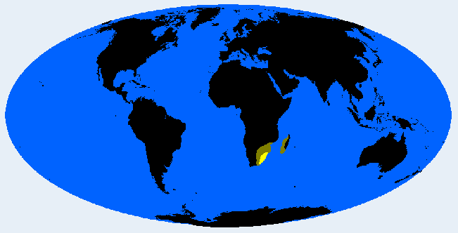 Distribution map showing areas where Fengu-Pondo is found