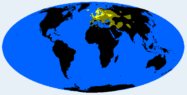 Distribution map showing areas where Nordid is found