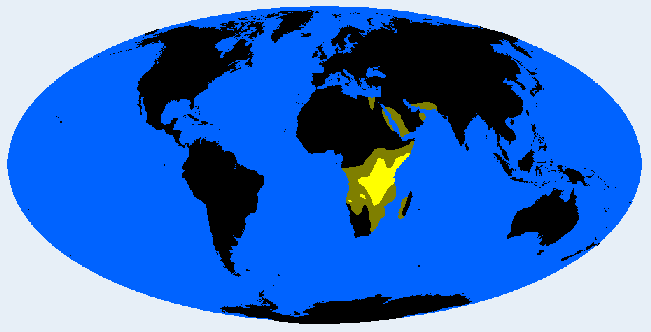 Distribution map showing areas where North Bantuid is found