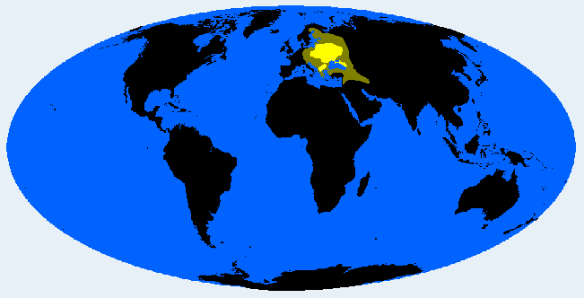 Distribution map showing areas where North Pontid is found
