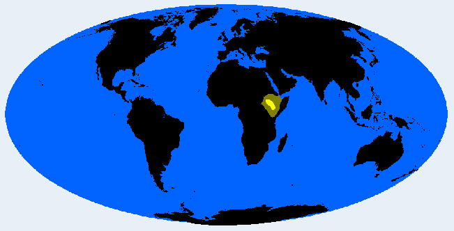 Distribution map showing areas where Omotic is found